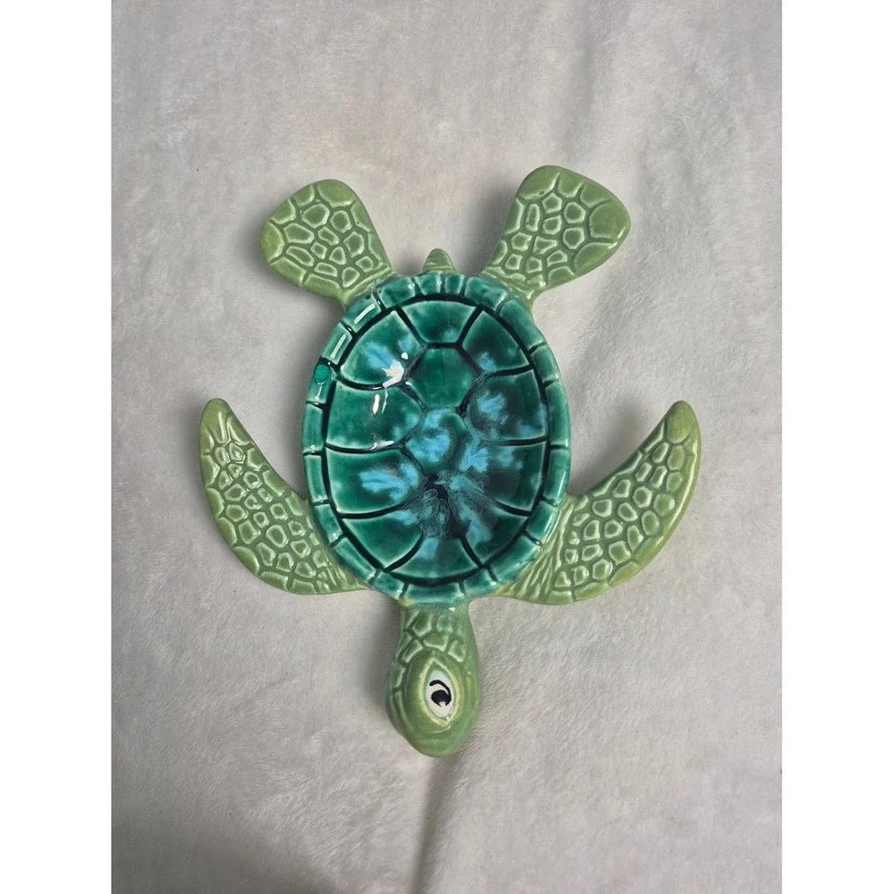 Ben Diller Maui Hawaiian Studio Pottery Ceramic Sea Turtle Dish Limited Edition